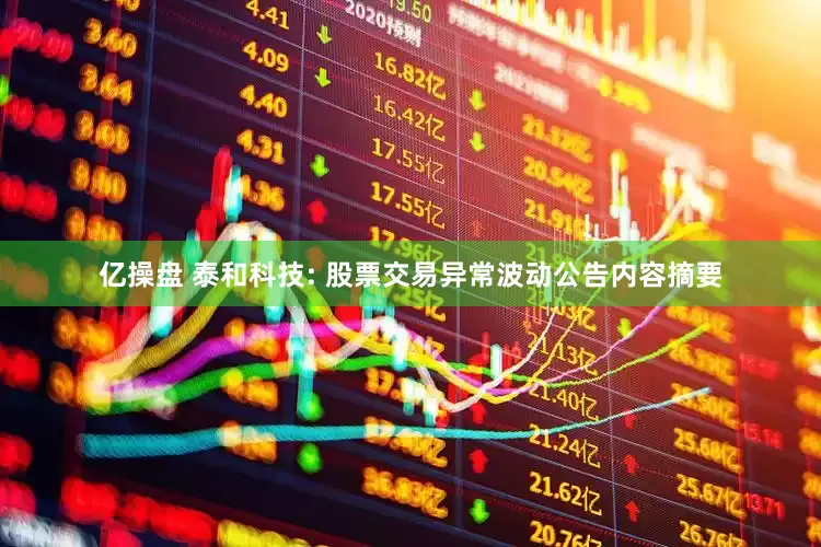 亿操盘 泰和科技: 股票交易异常波动公告内容摘要